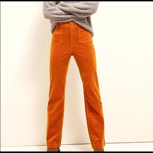 Pilcro 28 Mustard Trouser bootcut corduroy EUC Anthropologie